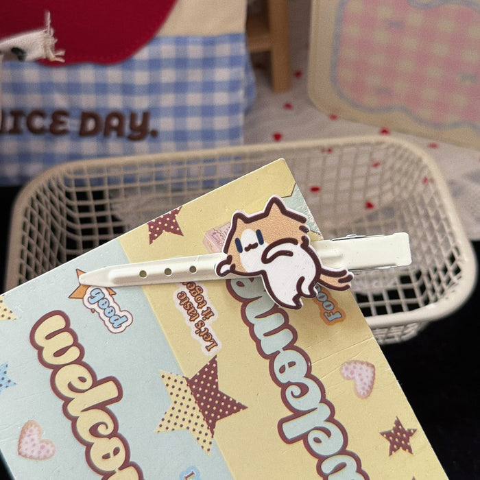Wholesale Cute Cat Cartoon Long Duckbill Hair Clip Acrylic Sweet Girl Hair Accessory Everyday Styling Boutique Resale