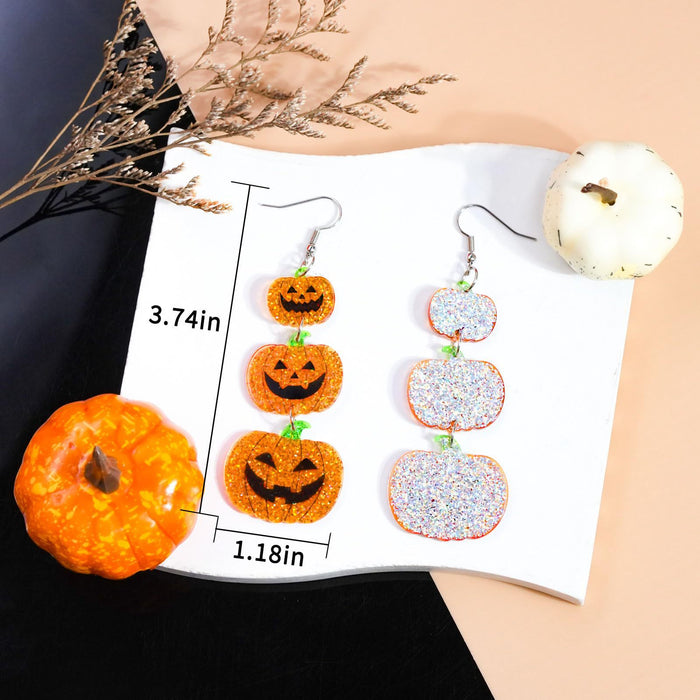 Wholesale Retro  Acrylic Earrings Pumpkin Bat Skull Jewelry Accessory For Women Party Wear Boutique Resale