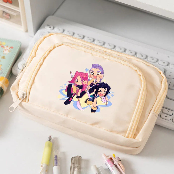 Wholesale KPOP Cute cartoon character candy-colored pencil bags for primary and secondary school students