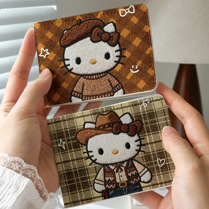 Wholesale Brown embroidered cute cartoon driver' s license cover