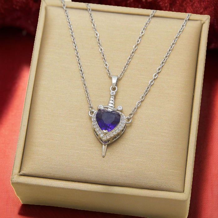 Wholesale One arrow piercing necklace, heart-shaped sword shaped pendant, light luxury accessory