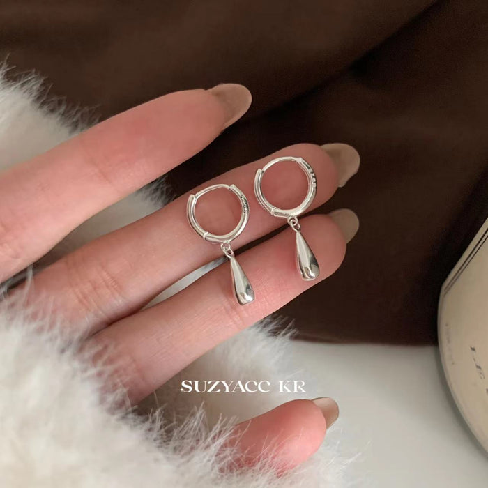 Wholesale sterling silver drop earrings simple cold wind earrings for women