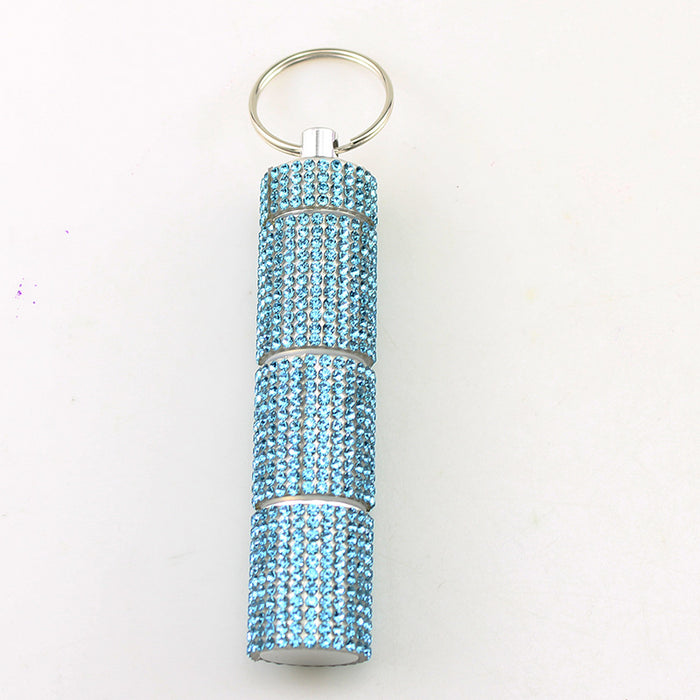 Wholesale Rhinestone Studded White 3 Compartment Pill Organizer Fashion Accessory Gift