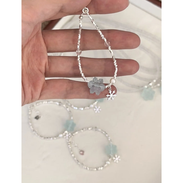 Wholesale Fragmented silver, snowflakes, pearls, exquisite personality, unique charm bracelet