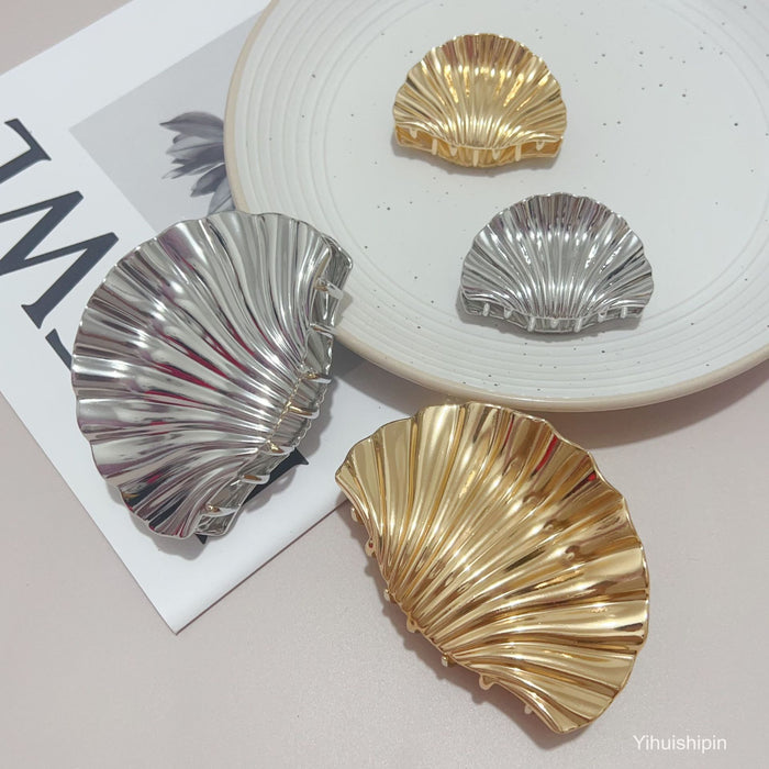 Wholesale Metal Shell Shape Large Shark Clip Hairpin Women's Personalized Hair Grab Clip