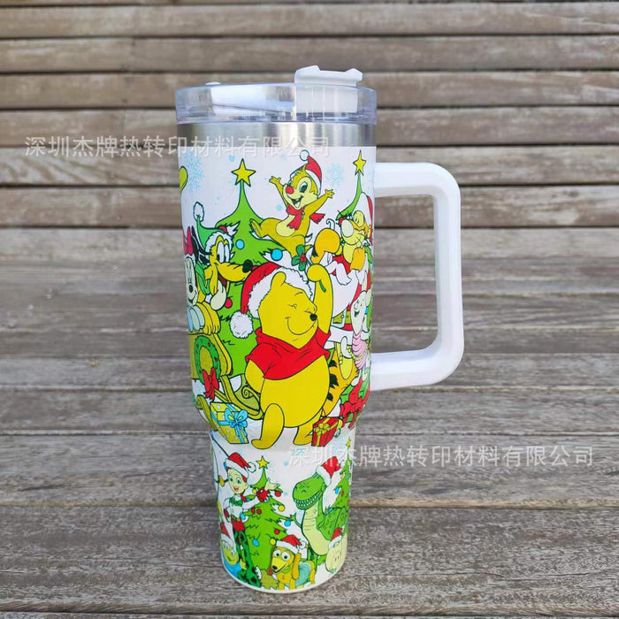 Wholesale Tumbler Christmas Series Stainless Steel Handle Large Capacity Insulation Car Cup JDC-CUP-JiePai006