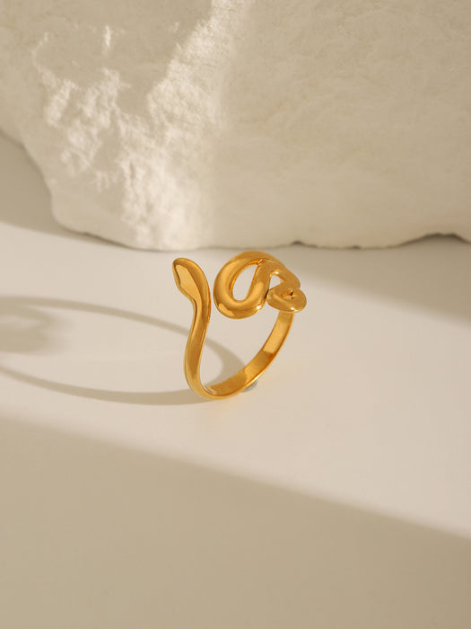 Wholesale Ring stainless steel light luxury personalized design ring gold bracelet