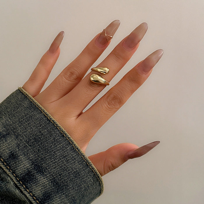 Wholesale ENiche trend design geometric arc ring joint ring exaggerated open set ring