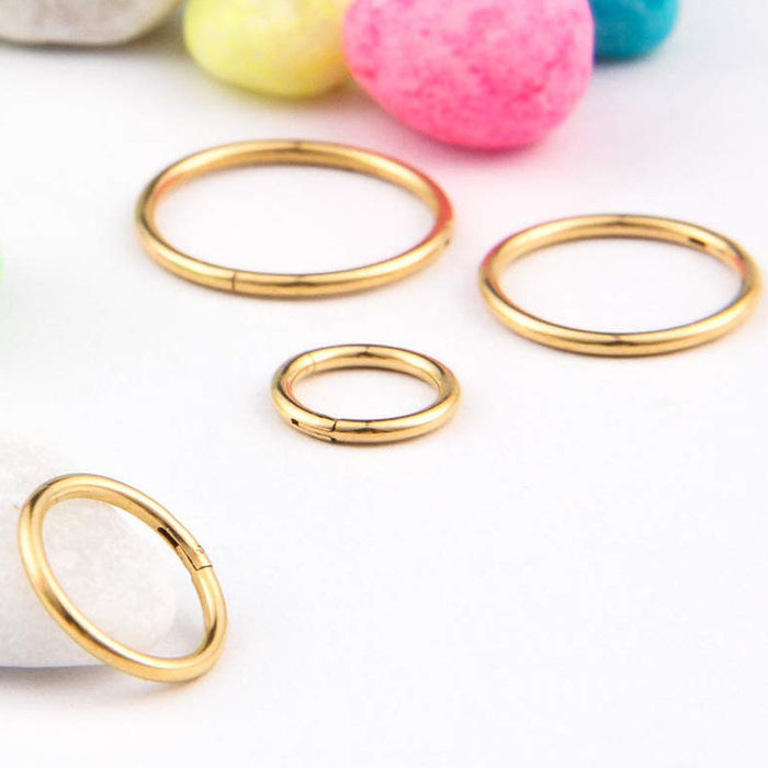 Wholesale Titanium Steel Gold Seamless Hoop Earrings Gypsophila Design Fashion Jewelry Accessory