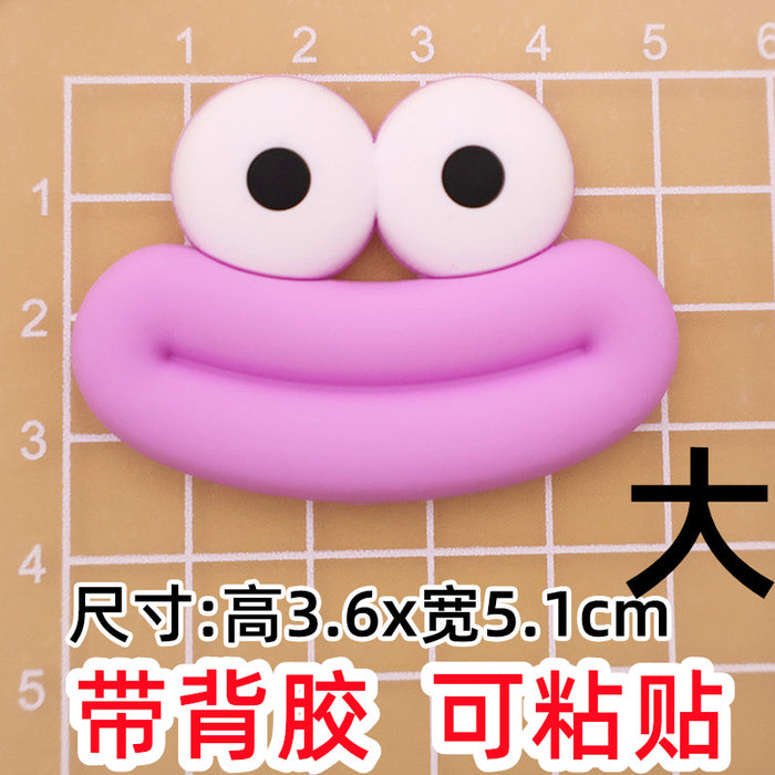 Wholesale 5pcs Big Small size cartoon sausage mouth eyes charger protective cover plush toy hairpin phone case accessories