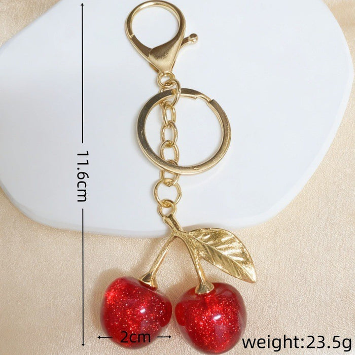 Wholesale Cherry Keychains Simulation Fruit Bag Pendant