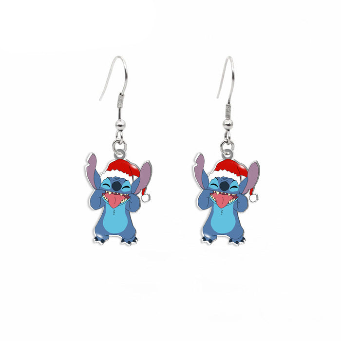 Wholesale Cute Christmas Cartoon Santa Hat Earrings JDC-ES-ShaoH007