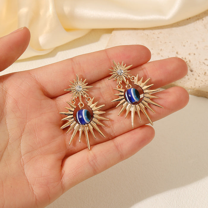 Wholesale Devil's Eye Sun Alloy Earrings JDC-ES-JieYue001