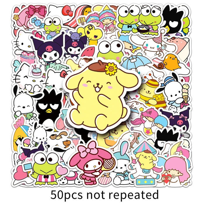 Wholesale 50pcs Mixed cartoon stickers cute creative decorative mobile phone case small mochi stickers