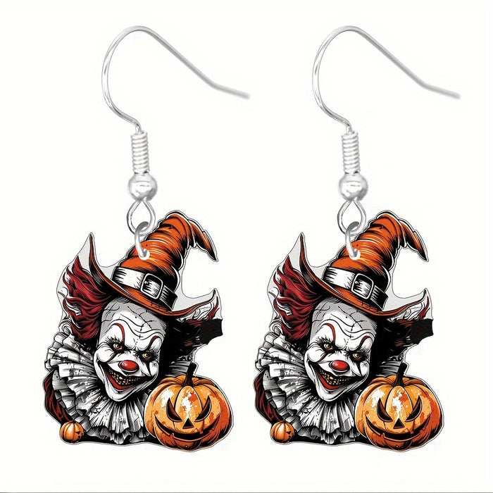 Wholesale  Cartoon Acrylic Earrings 2D Skull Clown Pumpkin Design Trendy Fashion Accessory For Party Gift Boutique Resale