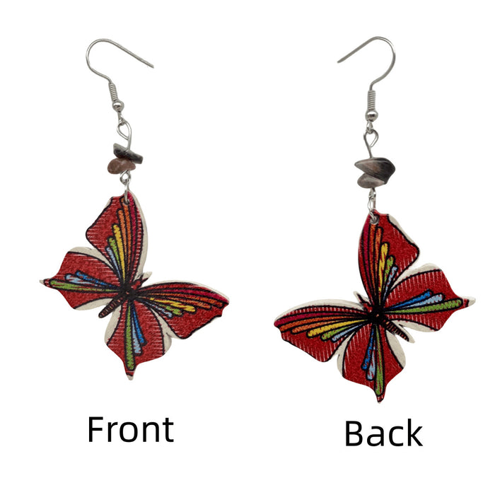 Wholesale Wooden Butterfly Earrings JDC-ES-FaX001