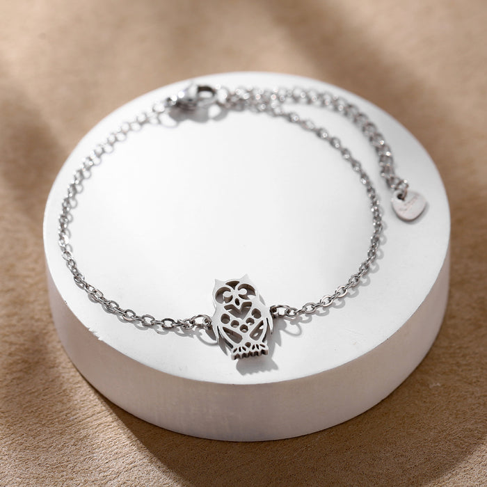 Wholesale Stainless steel owl bracelet with smooth surface, simple and personalized fashion jewelry wholesale