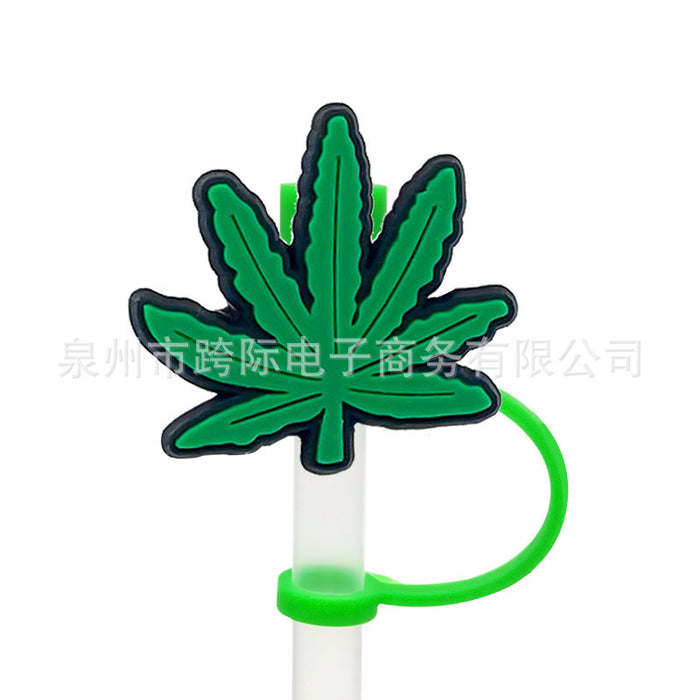 Wholesale 10pcs Silicone Plant Cartoon Straw Cover JDC-SCR-KuaJ005