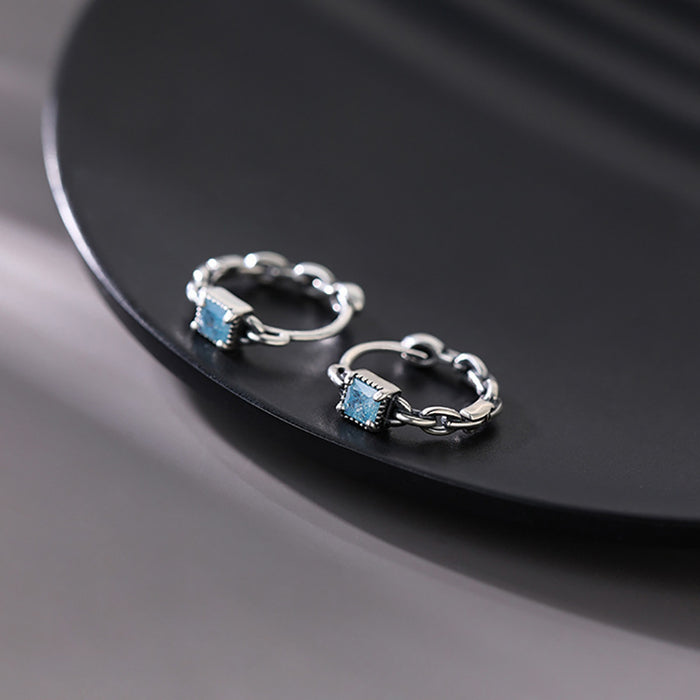 Wholesale geometric mint cube hoop earrings