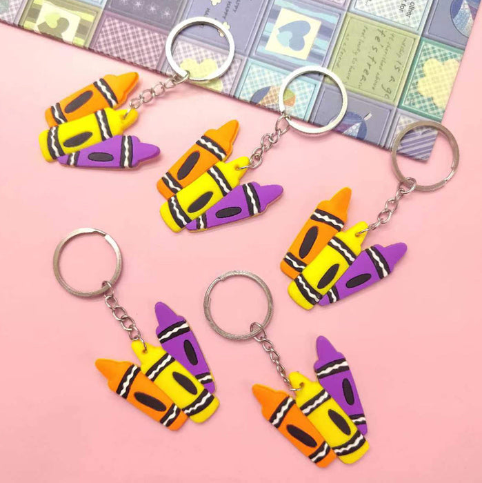 Wholesale 20PCS Cartoon Pencil PVC Soft Rubber Keychain JDC-KC-ZJ002