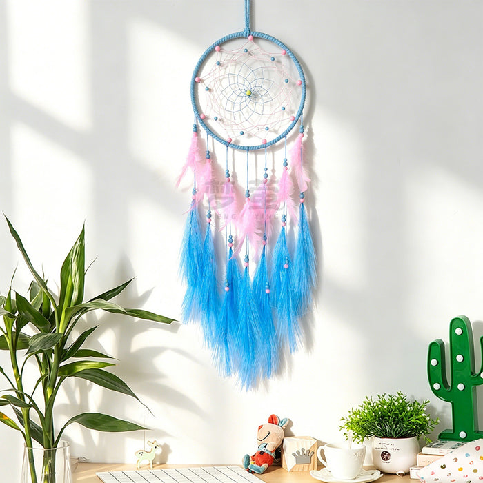 Wholesale Hand Knitted Pampas Grass Dreamcatcher Pendant Nordic Style Wall Decor MOQ≥2