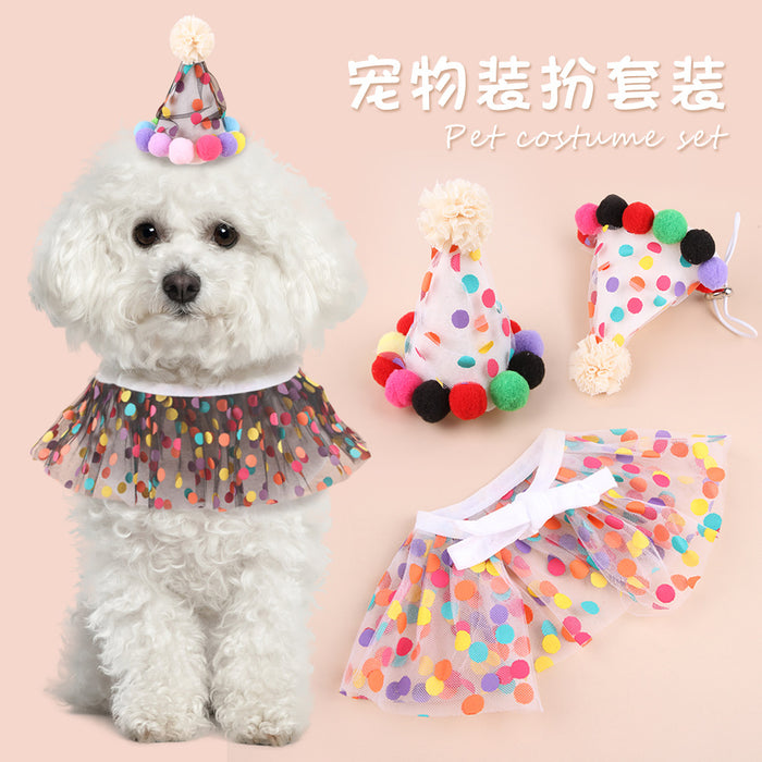 Wholesale pet birthday suit cute wind clothing cats and dogs can wear photo clothing