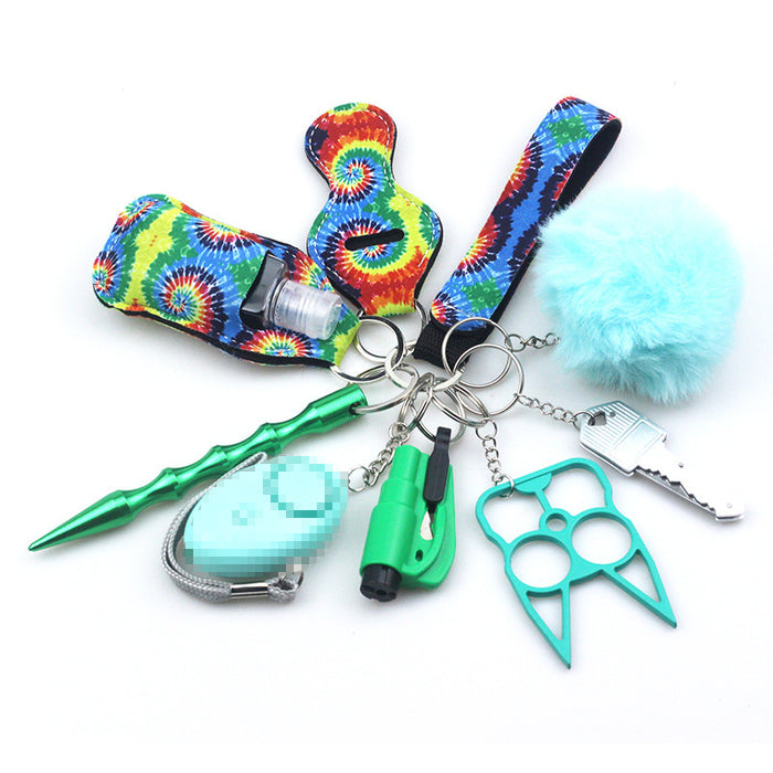 Wholesale Hand Sanitizer Bag Zinc Alloy Wrist Multi-function Keychain 10-piece Set JDC-KC-TouMS015