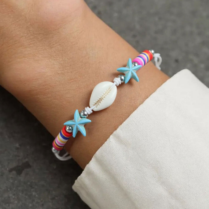 Wholesale summer starfish shell turquoise turtle ocean bracelet