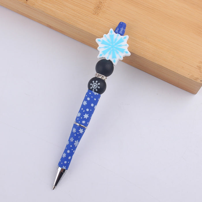 Wholesale Cartoon Christmas Santa Claus Silicone Plastic Bead Pen JDC-PN-GuangTian010