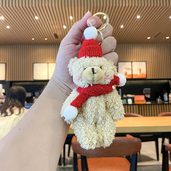 Wholesale Christmas Cute Bear Plush Doll Keychain JDC-KC-CHeng007