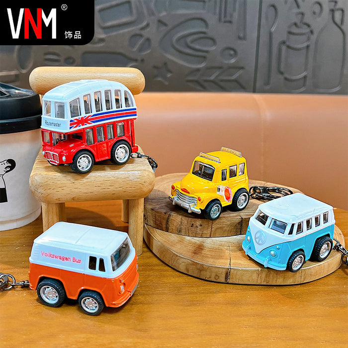Wholesale Pull-Back Alloy Bus Model Keychain