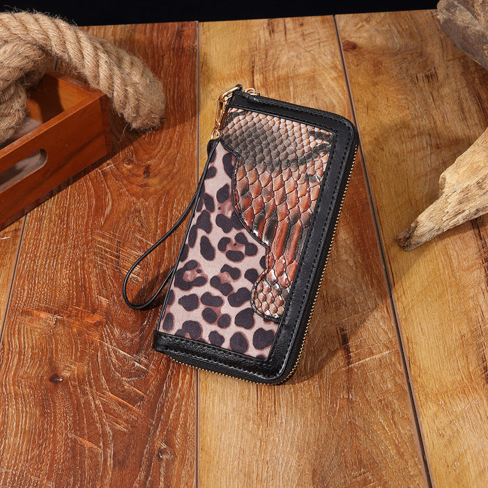 Wholesale Vintage leather carving embossed bohemian style ladies hand-held wallet card holder purse