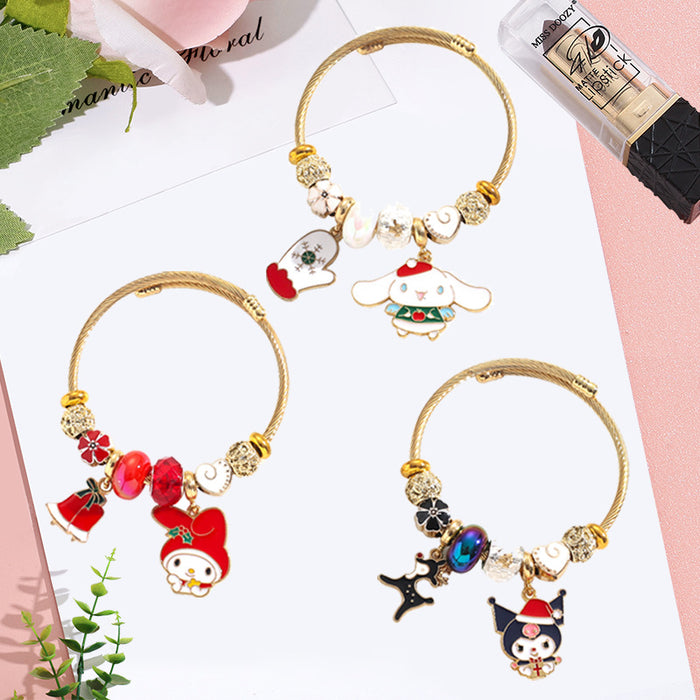 Wholesale Christmas series of cute cartoon-themed stainless steel bracelets