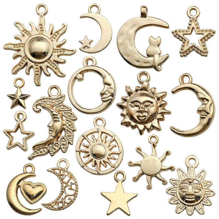 Wholesale DIY Alloy Simulation Star,  Moon and Sun Series Charms