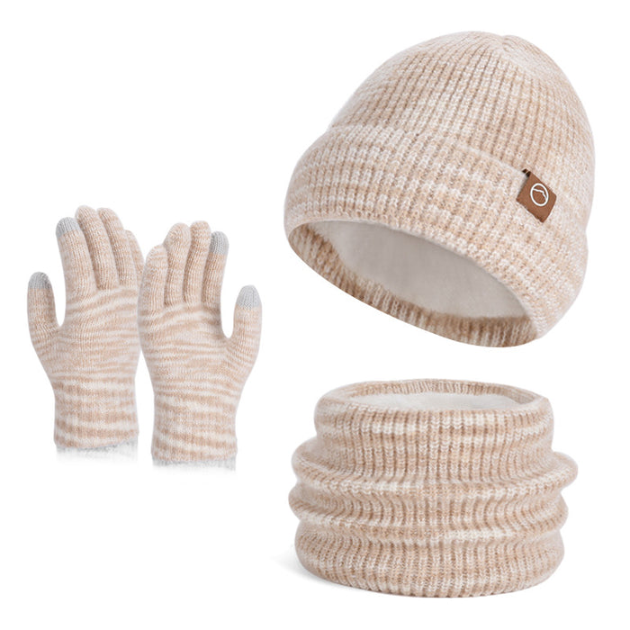 Wholesale Winter hat f and gloves three-piece set