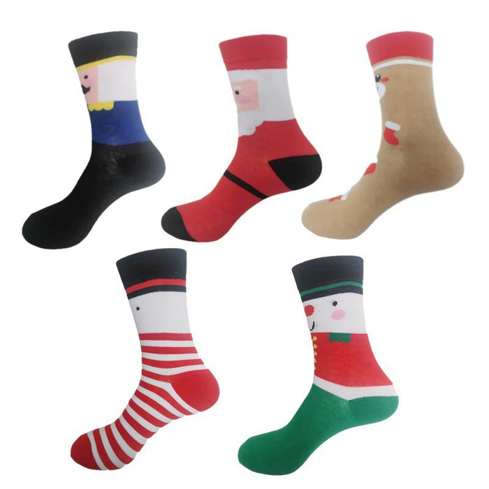 Wholesale Christmas Women's Elk Cartoon Cotton Middle Tube Socks JDC-SK-HuiHe044