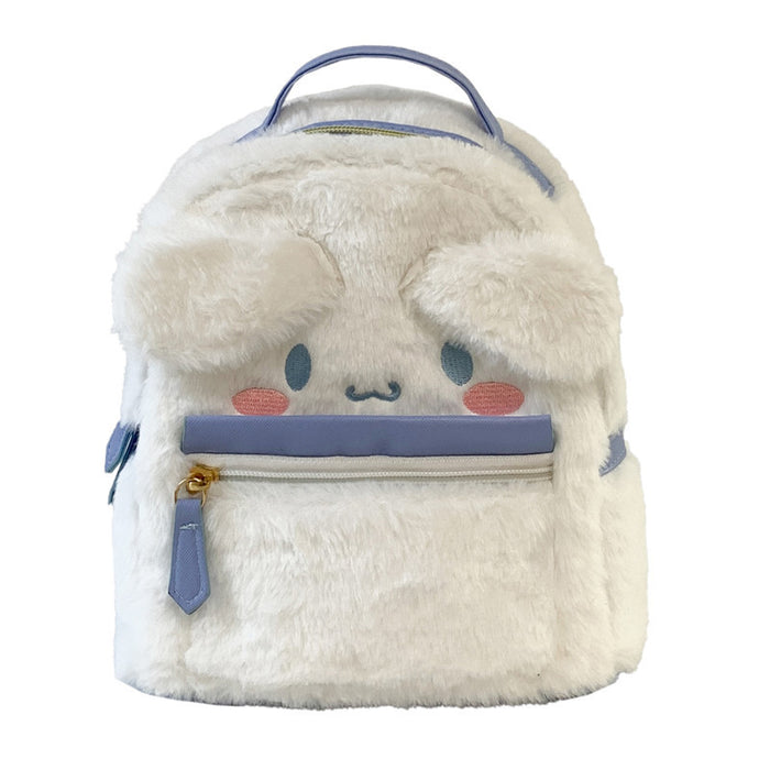 Wholesale Cartoon White Dog Plush Backpack Cute Big-Eared Dog Pink Rabbit