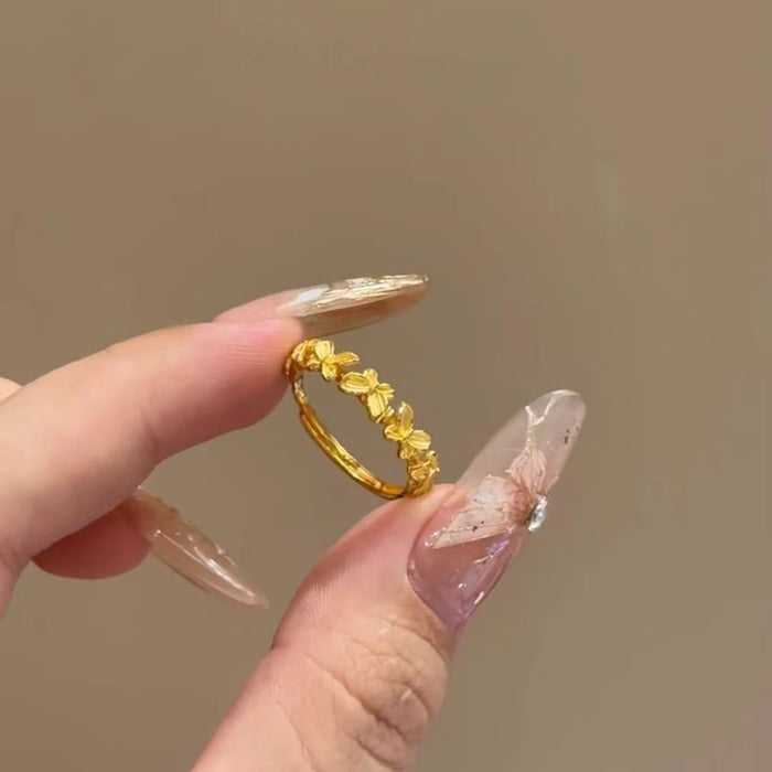 Wholesale Golden Butterfly Ring Imitation Gold Three Dimensional Butterfly Ring, Small and Popular Ring