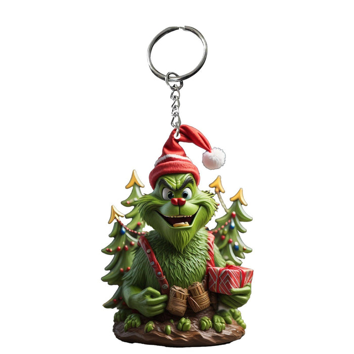 Wholesale Christmas Grinch Creative Acrylic Keychain JDC-KC-SYJ001