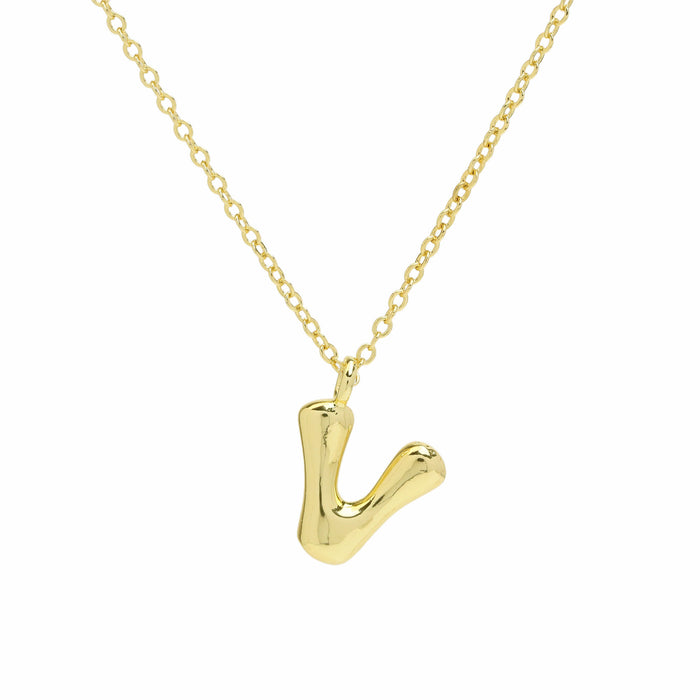 Wholesale 18k Brass Glossy Balloon 26 English Letters Necklace JDC-NE-BaiYi005