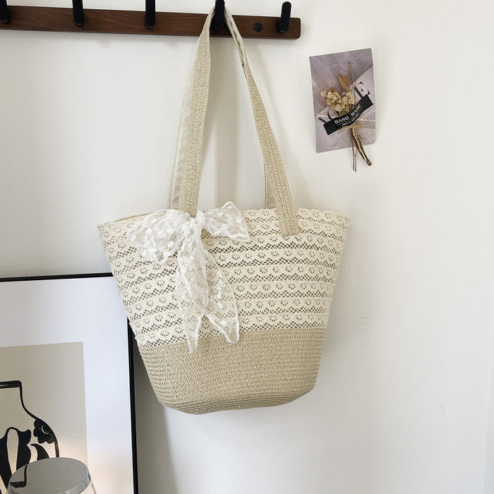 Wholesale Trendy Summer Woven Tote Bag Beach Vacation Everyday Fashion Accessory