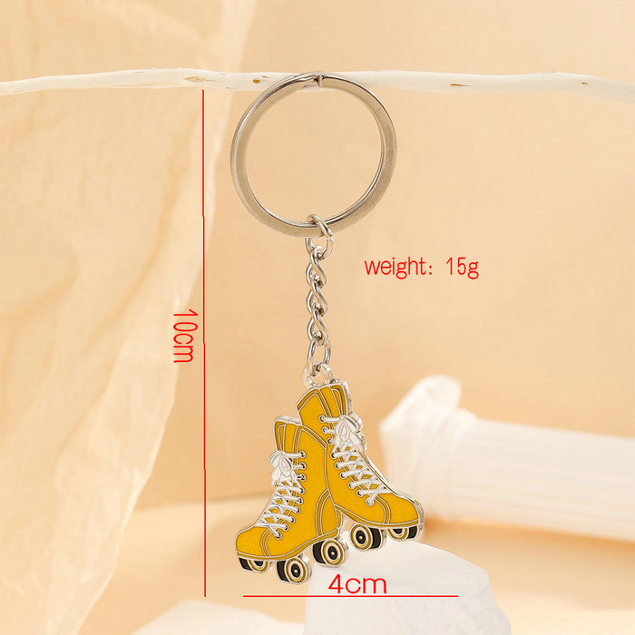 Wholesale Cute roller skate metal keychain