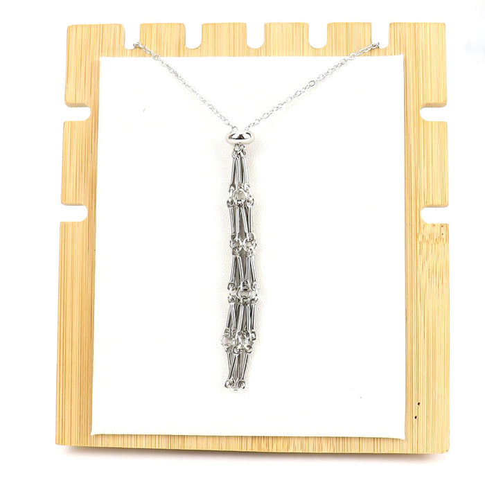 Wholesale DIY Adjustable Stainless Steel Metal Bamboo Mesh Bag Necklace Weaving Pendant N699 JDC-PT-HXu001