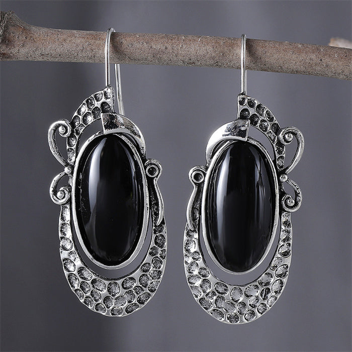Wholesale 2pcs Retro Round Flower Tassel Earrings