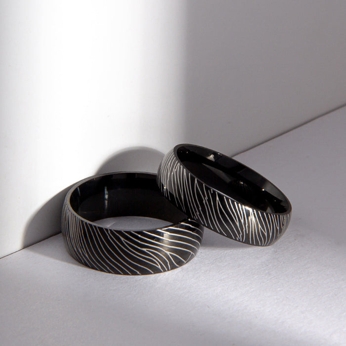 Wholesale Annual Ring Pattern Titanium Steel Ring JDC-RS-YuYuan013