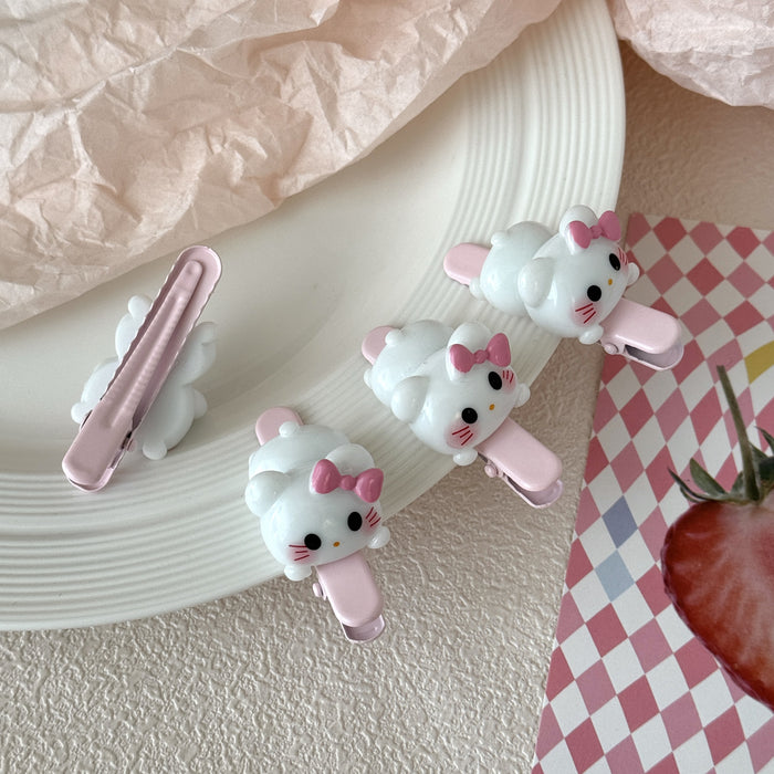 Wholesale Cute White Three-Dimensional Cat Hair Clips