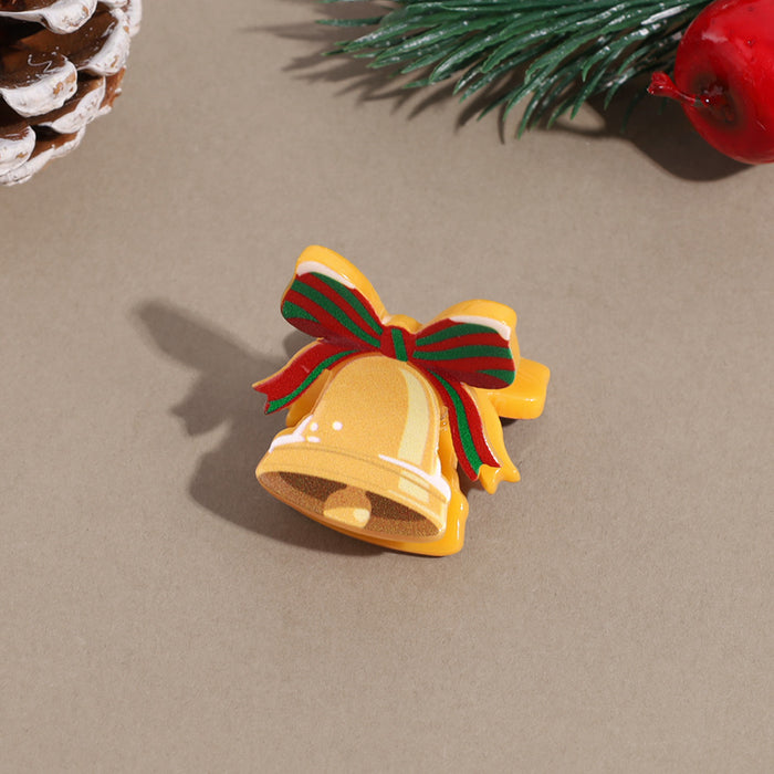 Wholesale Christmas Hair Clips Cute Gingerbread Man Snowman Elk Bell Plastic Hair Accessory For Party Gift