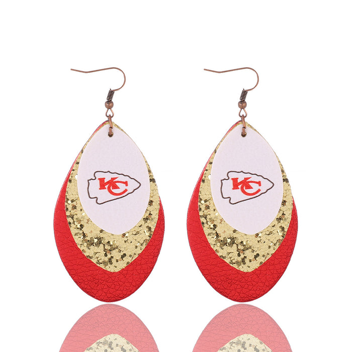 Wholesale Rugby Leopard Leaves Leather Earrings JDC-ES-YiTian013