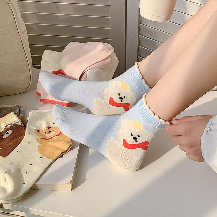 Wholesale Socks Children's Mid Tube Socks New Sweet Lace Academy Storm Point Socks