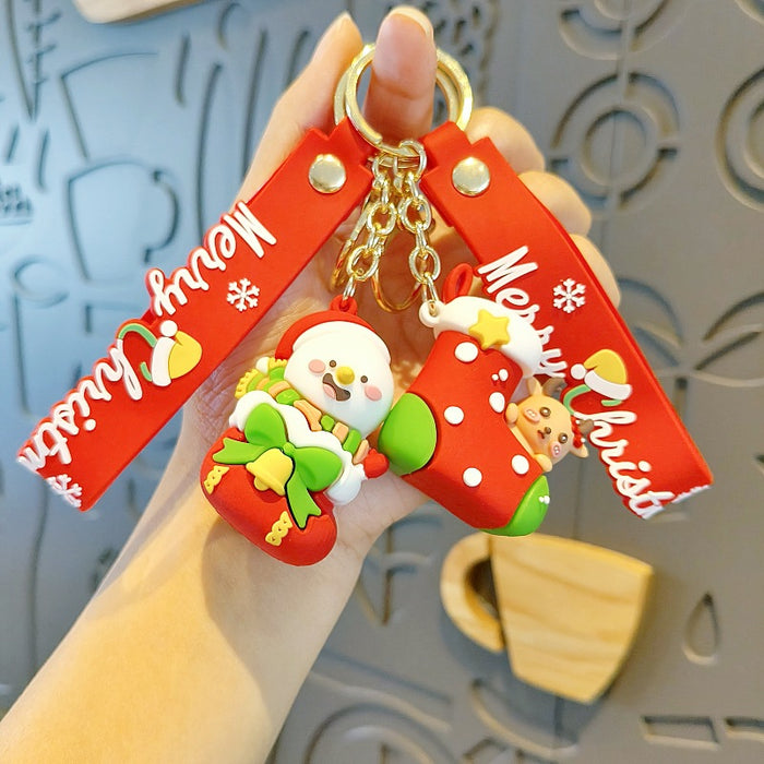 Wholesale Christmas Silicone Cartoon Doll Keychain JDC-KC-MingT215